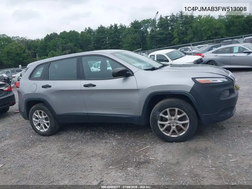 2015 Jeep Cherokee Sport VIN: 1C4PJMAB3FW513008 Lot: 45558277