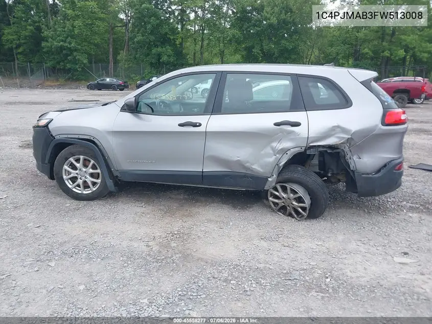 2015 Jeep Cherokee Sport VIN: 1C4PJMAB3FW513008 Lot: 45558277
