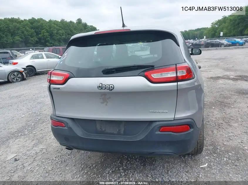 2015 Jeep Cherokee Sport VIN: 1C4PJMAB3FW513008 Lot: 45558277