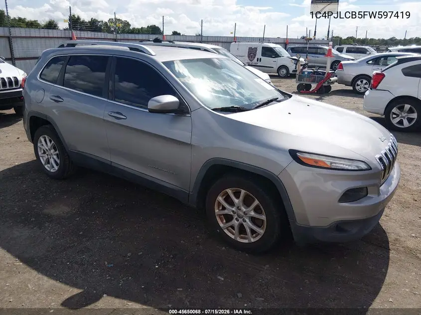 2015 Jeep Cherokee Latitude VIN: 1C4PJLCB5FW597419 Lot: 45650068