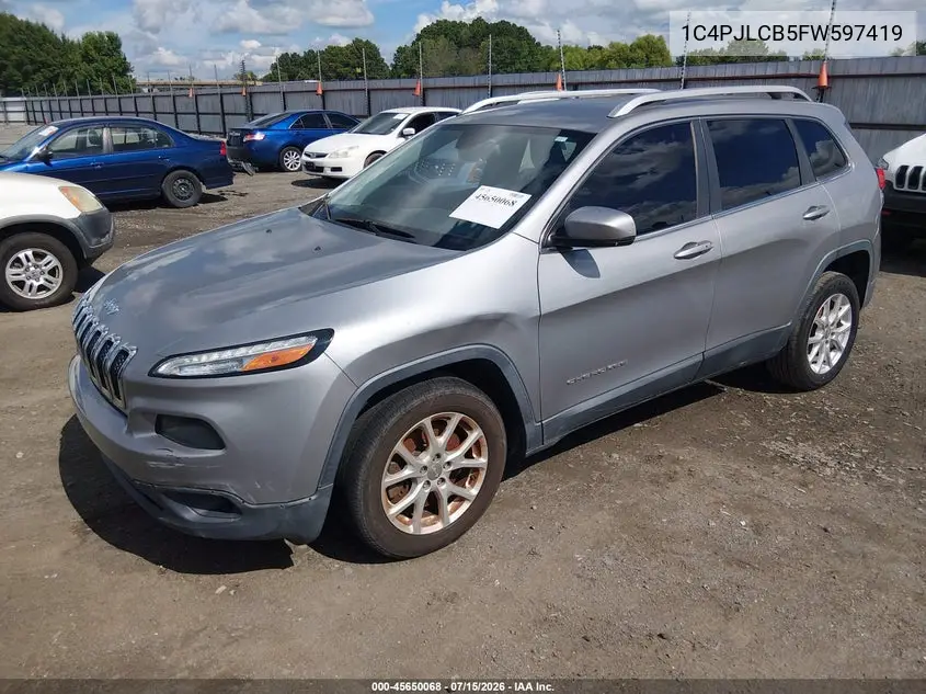 2015 Jeep Cherokee Latitude VIN: 1C4PJLCB5FW597419 Lot: 45650068