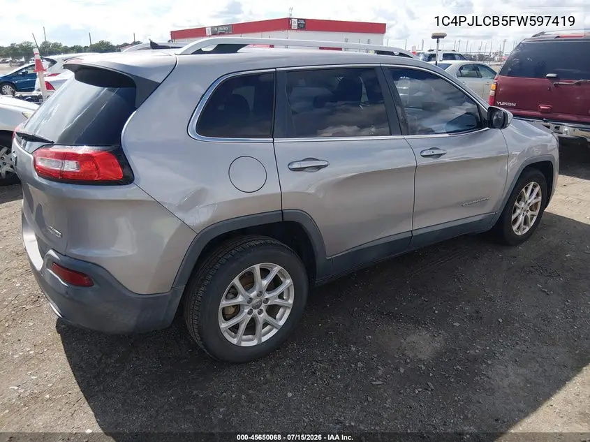 2015 Jeep Cherokee Latitude VIN: 1C4PJLCB5FW597419 Lot: 45650068