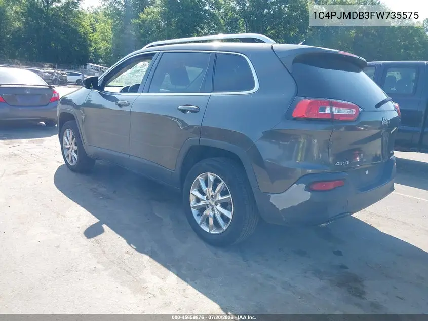 2015 Jeep Cherokee Limited VIN: 1C4PJMDB3FW735575 Lot: 45659876