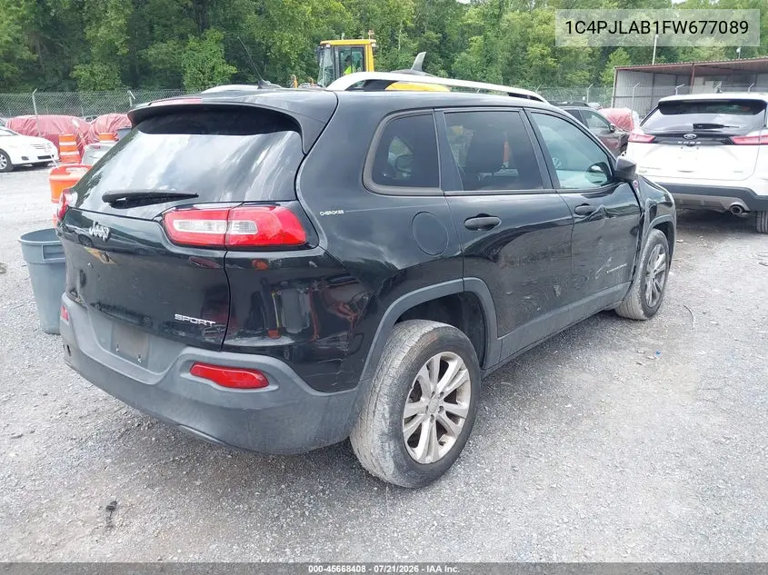 2015 Jeep Cherokee Sport VIN: 1C4PJLAB1FW677089 Lot: 45668408