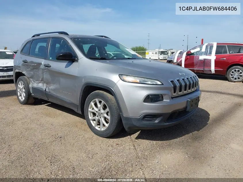2015 Jeep Cherokee Sport VIN: 1C4PJLAB0FW684406 Lot: 45668934