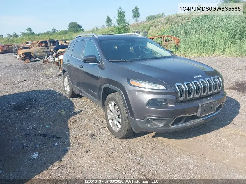 2016 Jeep Cherokee VIN: 1C4PJMDS0GW335586 Lot: 12651319