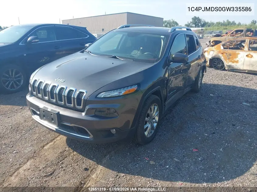 2016 Jeep Cherokee VIN: 1C4PJMDS0GW335586 Lot: 12651319