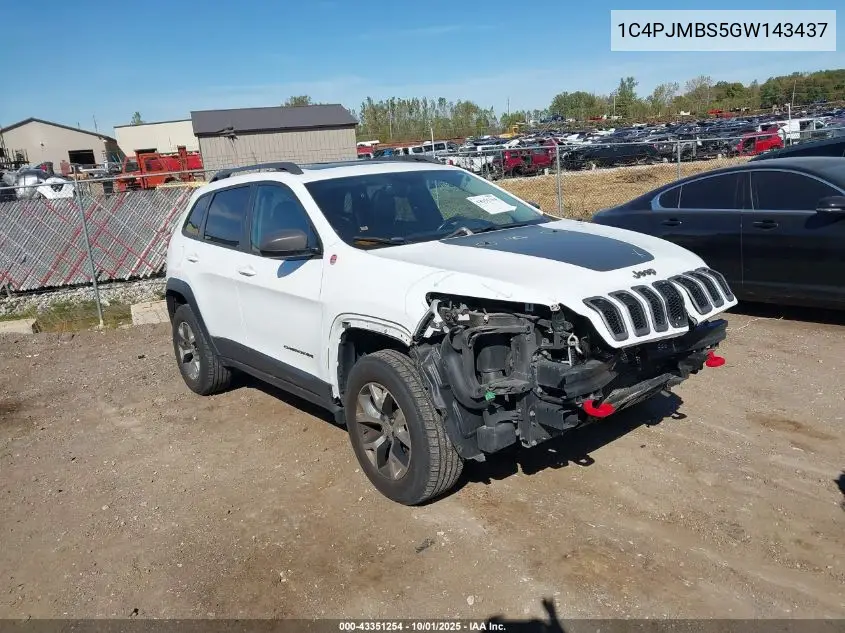 1C4PJMBS5GW143437 2016 Jeep Cherokee Trailhawk