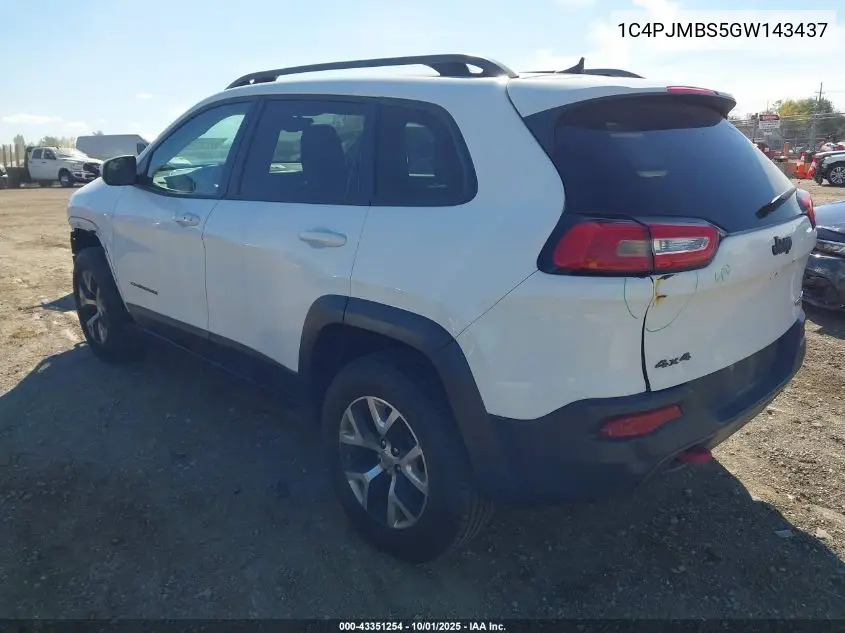1C4PJMBS5GW143437 2016 Jeep Cherokee Trailhawk
