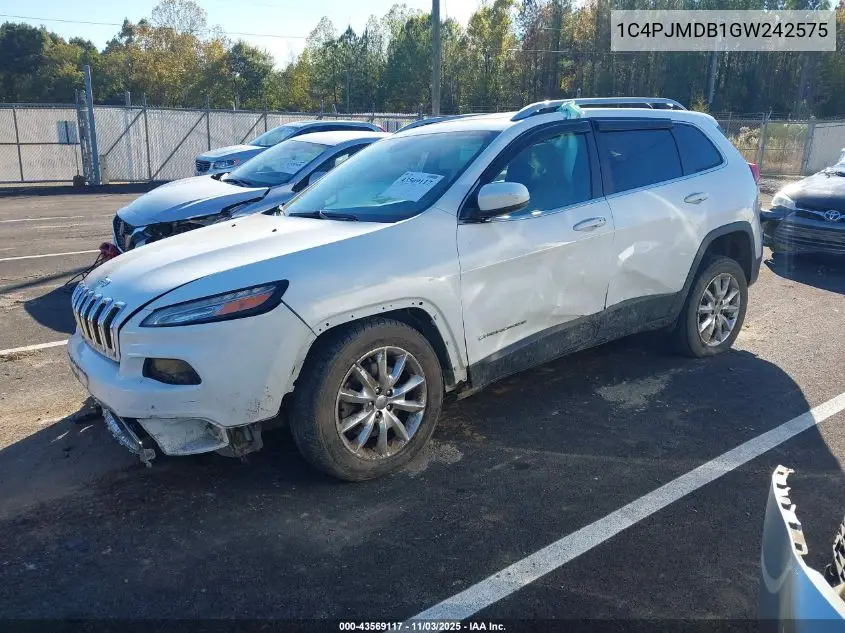 1C4PJMDB1GW242575 2016 Jeep Cherokee Limited