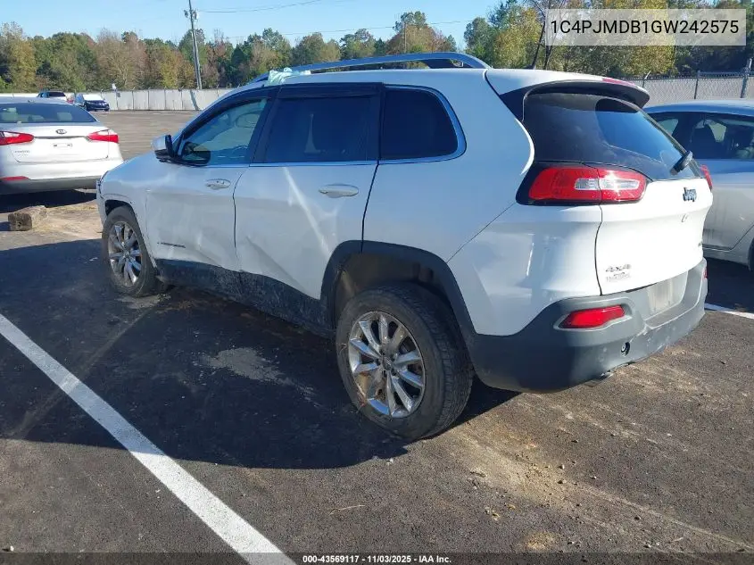 1C4PJMDB1GW242575 2016 Jeep Cherokee Limited