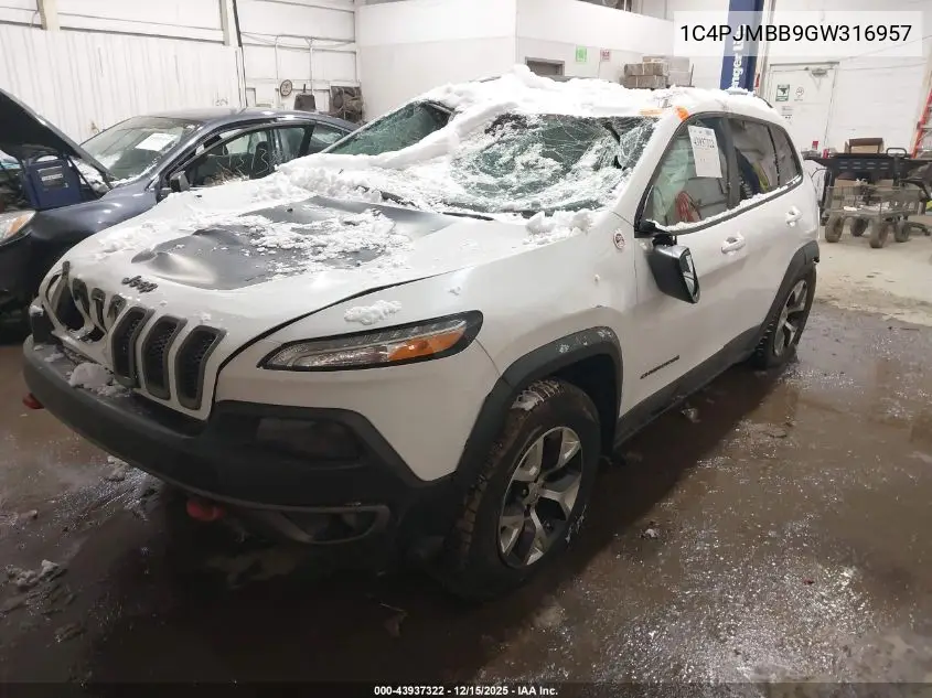 1C4PJMBB9GW316957 2016 Jeep Cherokee Trailhawk