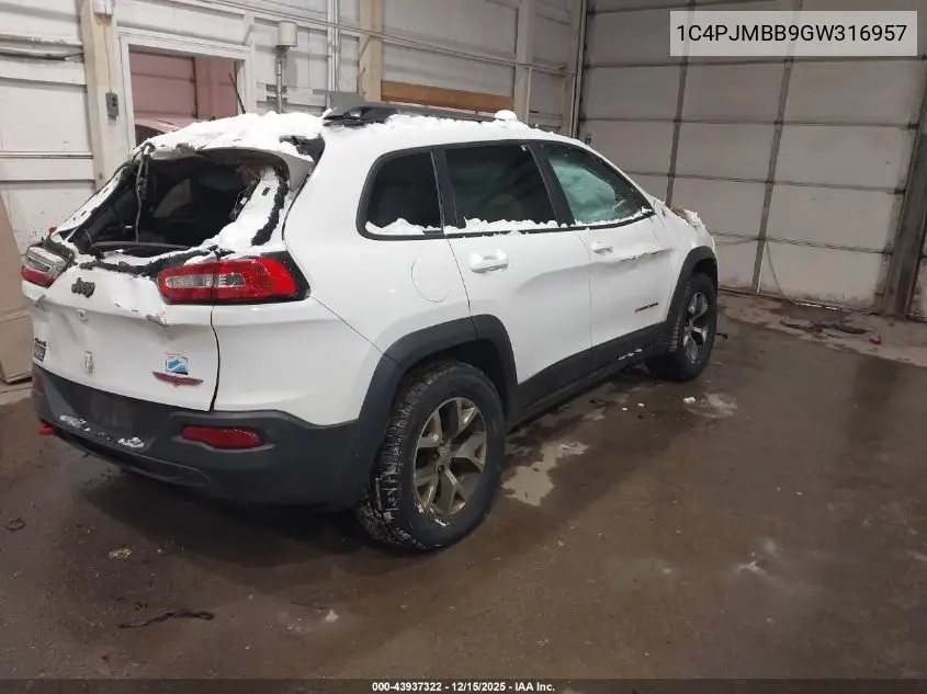 1C4PJMBB9GW316957 2016 Jeep Cherokee Trailhawk