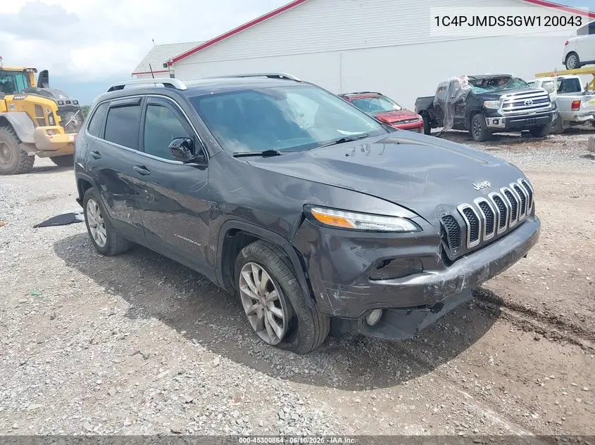 2016 Jeep Cherokee Limited VIN: 1C4PJMDS5GW120043 Lot: 45300864