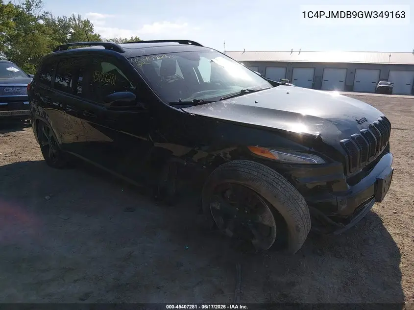 2016 Jeep Cherokee High Altitude VIN: 1C4PJMDB9GW349163 Lot: 45407281