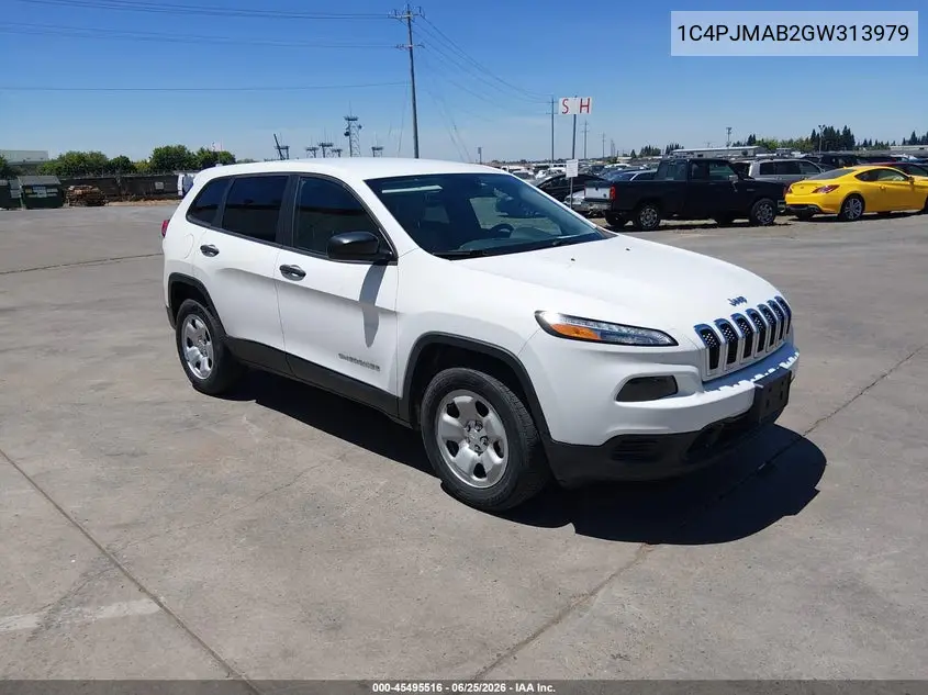 2016 Jeep Cherokee Sport VIN: 1C4PJMAB2GW313979 Lot: 45495516