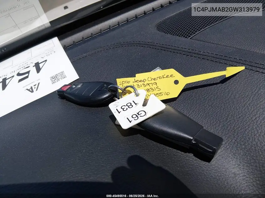 2016 Jeep Cherokee Sport VIN: 1C4PJMAB2GW313979 Lot: 45495516