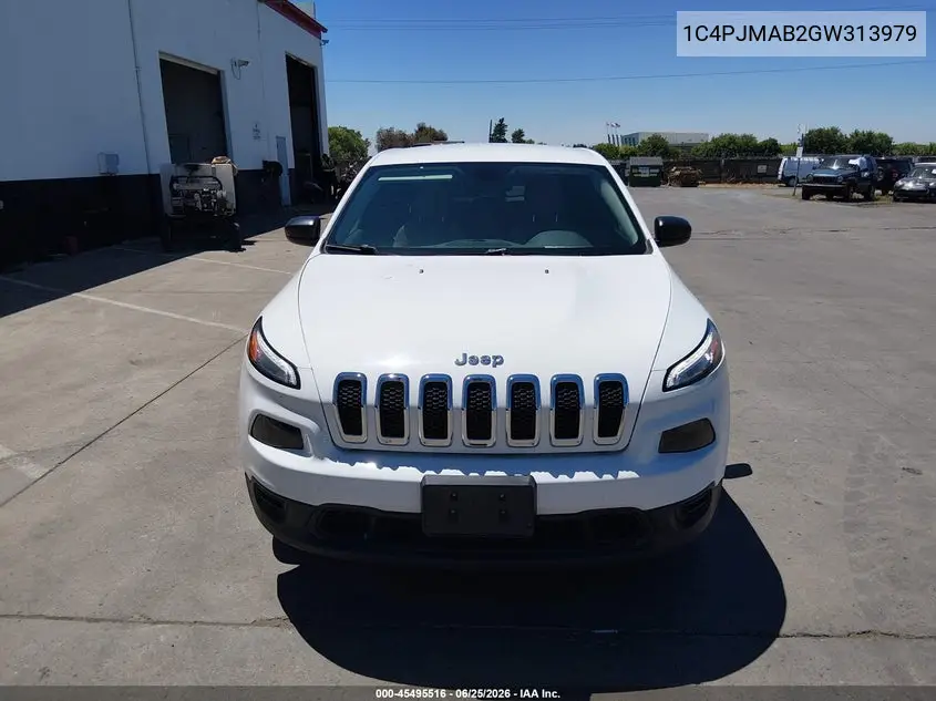 2016 Jeep Cherokee Sport VIN: 1C4PJMAB2GW313979 Lot: 45495516