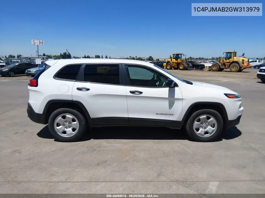 2016 Jeep Cherokee Sport VIN: 1C4PJMAB2GW313979 Lot: 45495516