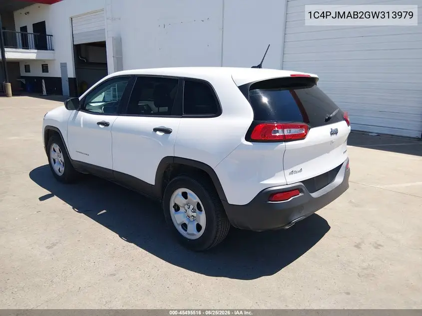 2016 Jeep Cherokee Sport VIN: 1C4PJMAB2GW313979 Lot: 45495516