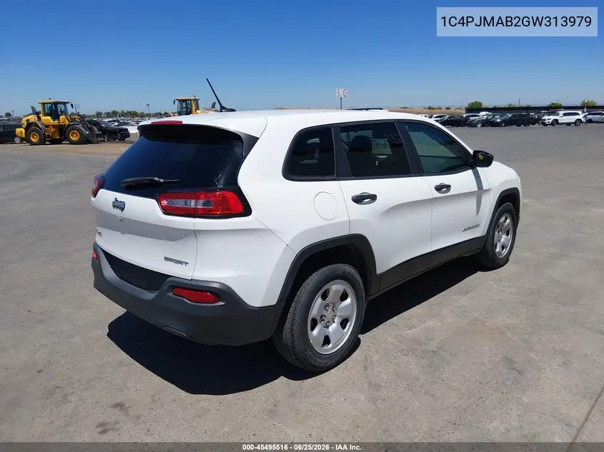 2016 Jeep Cherokee Sport VIN: 1C4PJMAB2GW313979 Lot: 45495516