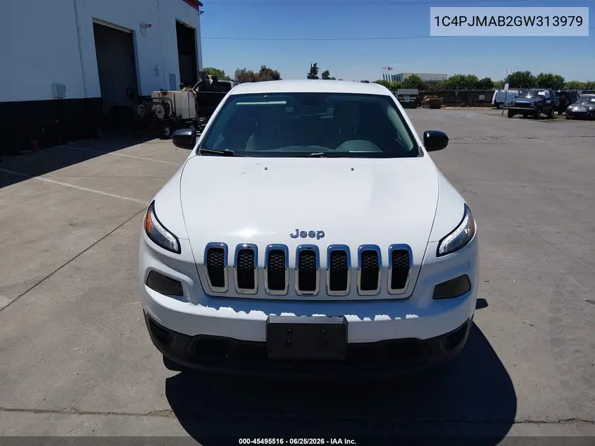2016 Jeep Cherokee Sport VIN: 1C4PJMAB2GW313979 Lot: 45495516