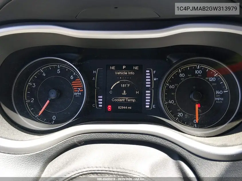 2016 Jeep Cherokee Sport VIN: 1C4PJMAB2GW313979 Lot: 45495516
