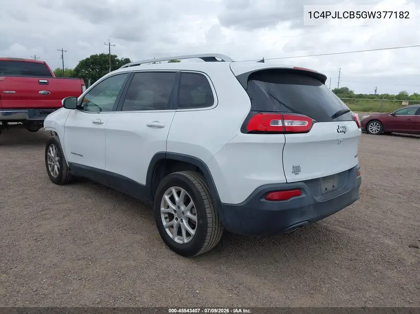 2016 Jeep Cherokee Latitude VIN: 1C4PJLCB5GW377182 Lot: 45543407