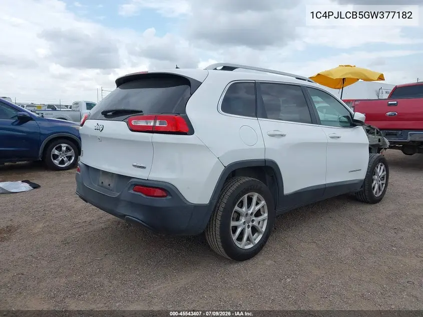2016 Jeep Cherokee Latitude VIN: 1C4PJLCB5GW377182 Lot: 45543407