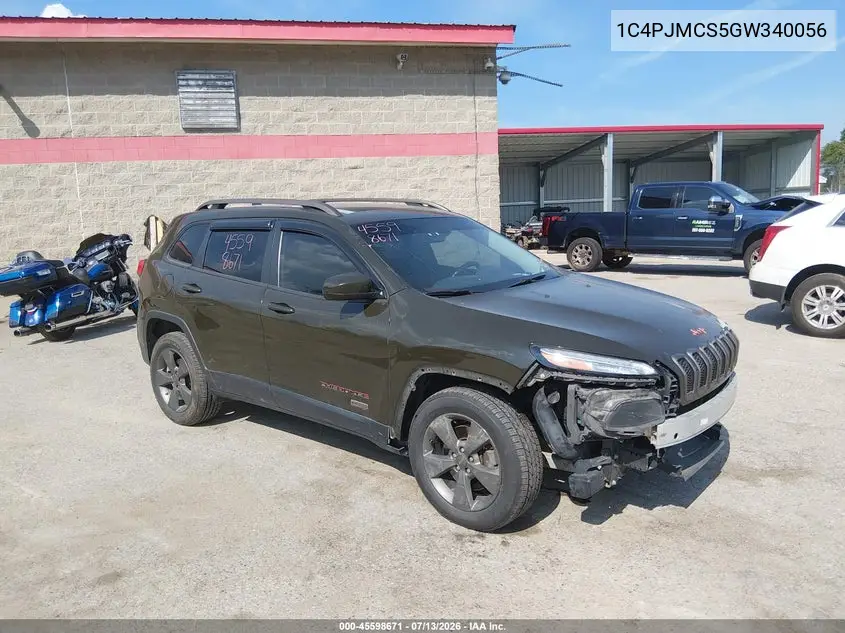 2016 Jeep Cherokee 75Th Anniversary VIN: 1C4PJMCS5GW340056 Lot: 45598671