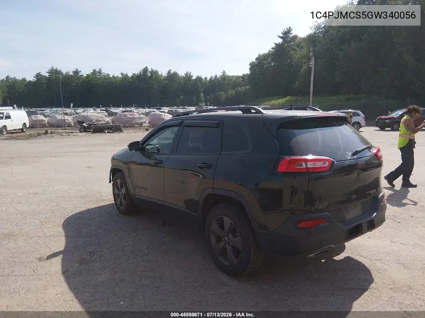 2016 Jeep Cherokee 75Th Anniversary VIN: 1C4PJMCS5GW340056 Lot: 45598671