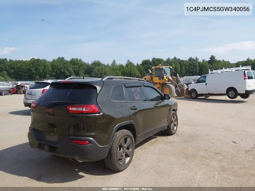 2016 Jeep Cherokee 75Th Anniversary VIN: 1C4PJMCS5GW340056 Lot: 45598671