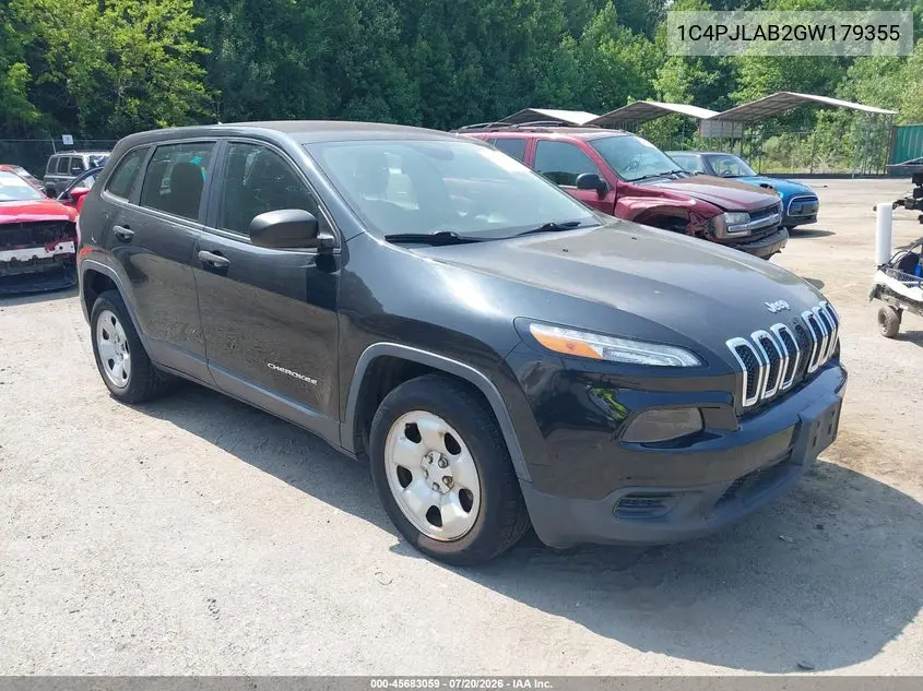 2016 Jeep Cherokee Sport VIN: 1C4PJLAB2GW179355 Lot: 45683059