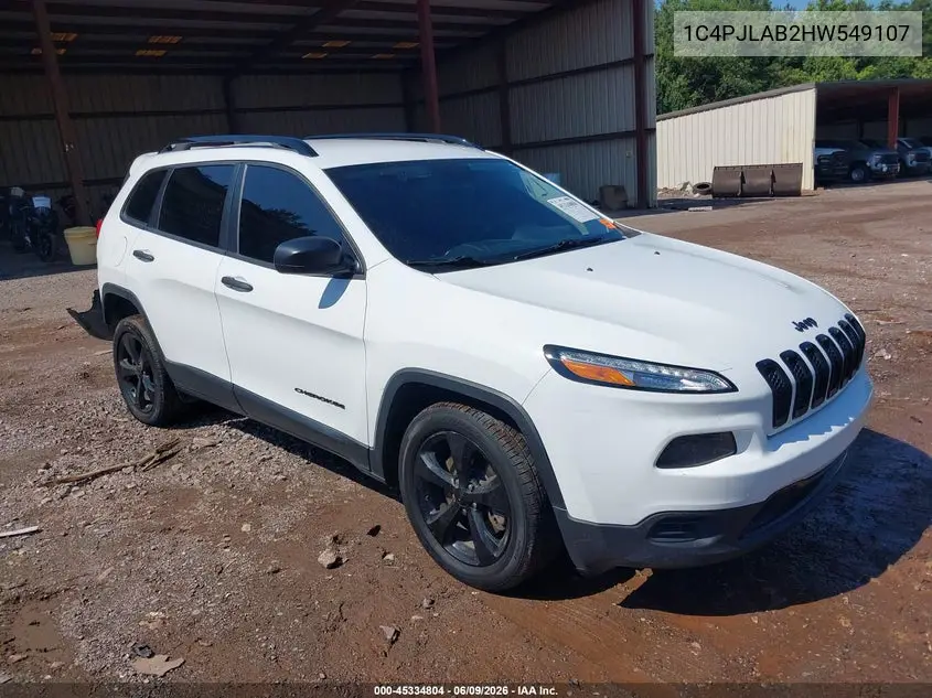 2017 Jeep Cherokee Altitude Fwd VIN: 1C4PJLAB2HW549107 Lot: 45334804