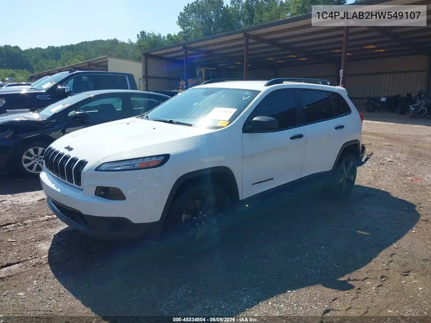 2017 Jeep Cherokee Altitude Fwd VIN: 1C4PJLAB2HW549107 Lot: 45334804