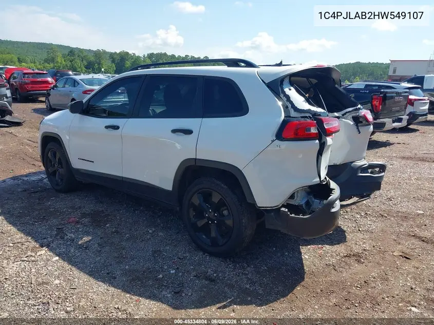 2017 Jeep Cherokee Altitude Fwd VIN: 1C4PJLAB2HW549107 Lot: 45334804
