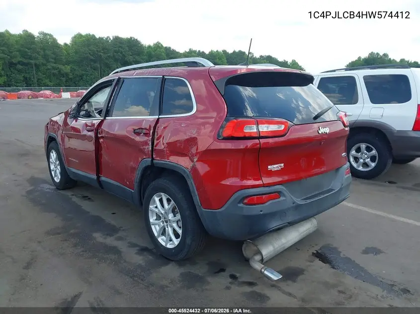 2017 Jeep Cherokee Latitude VIN: 1C4PJLCB4HW574412 Lot: 45524432