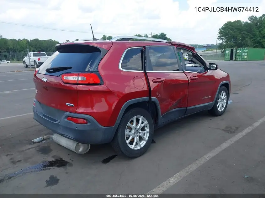 2017 Jeep Cherokee Latitude VIN: 1C4PJLCB4HW574412 Lot: 45524432