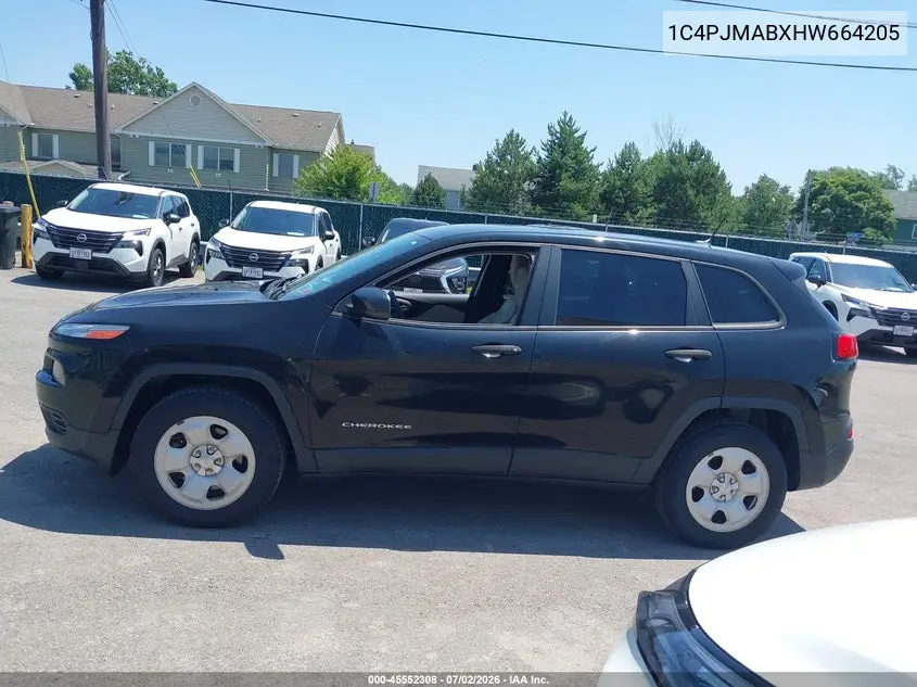 2017 Jeep Cherokee Sport VIN: 1C4PJMABXHW664205 Lot: 45552308