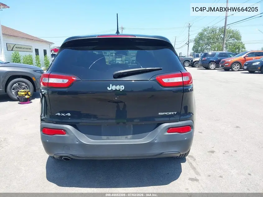 2017 Jeep Cherokee Sport VIN: 1C4PJMABXHW664205 Lot: 45552308