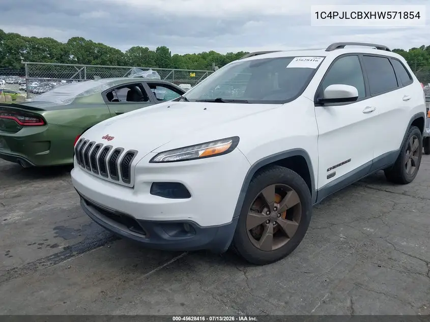 2017 Jeep Cherokee 75Th Anniversary Edition VIN: 1C4PJLCBXHW571854 Lot: 45628416