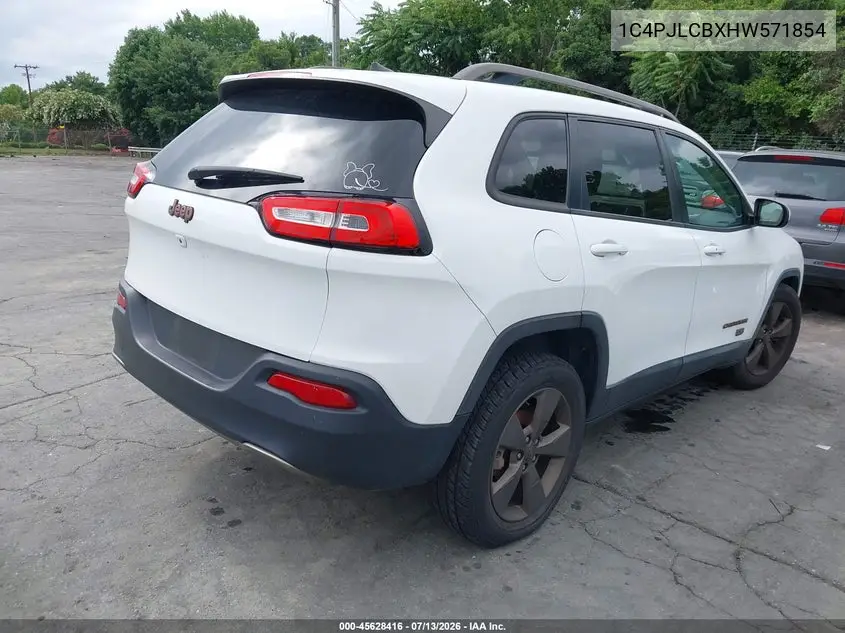 2017 Jeep Cherokee 75Th Anniversary Edition VIN: 1C4PJLCBXHW571854 Lot: 45628416