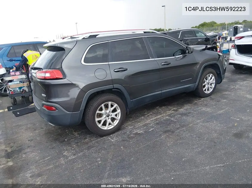 2017 Jeep Cherokee Latitude VIN: 1C4PJLCS3HW592223 Lot: 45631249