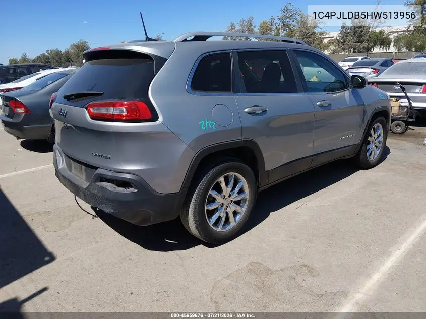 2017 Jeep Cherokee Limited VIN: 1C4PJLDB5HW513956 Lot: 45659676