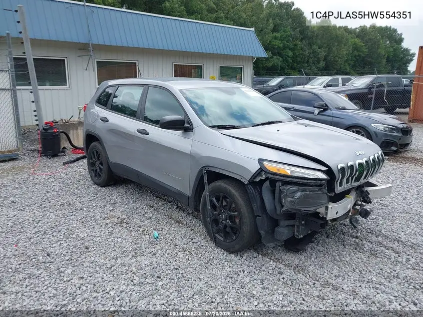 2017 Jeep Cherokee Sport VIN: 1C4PJLAS5HW554351 Lot: 45666235