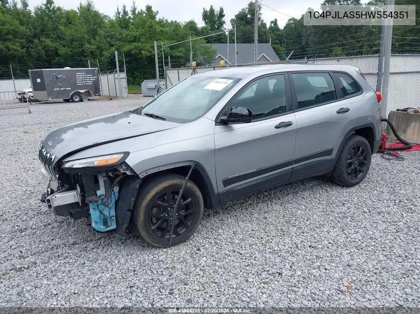 2017 Jeep Cherokee Sport VIN: 1C4PJLAS5HW554351 Lot: 45666235