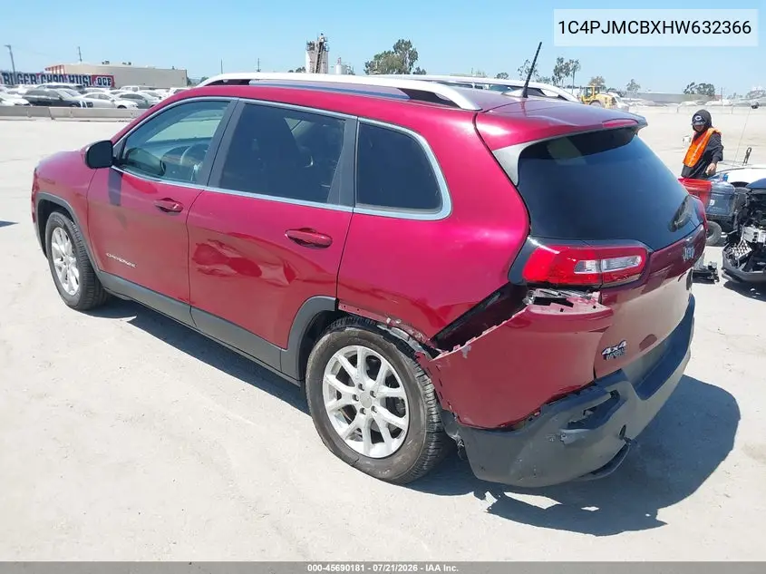 2017 Jeep Cherokee Latitude 4X4 VIN: 1C4PJMCBXHW632366 Lot: 45690181