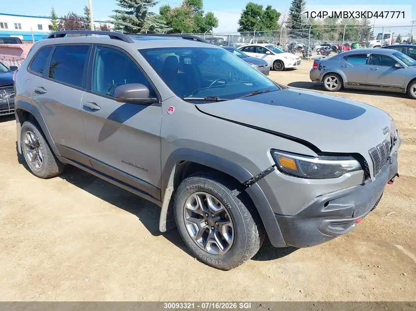 2019 Jeep Cherokee Trailhawk VIN: 1C4PJMBX3KD447771 Lot: 30093321
