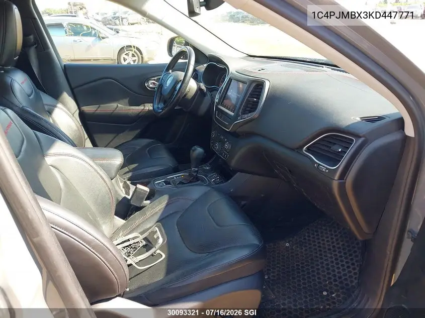 2019 Jeep Cherokee Trailhawk VIN: 1C4PJMBX3KD447771 Lot: 30093321