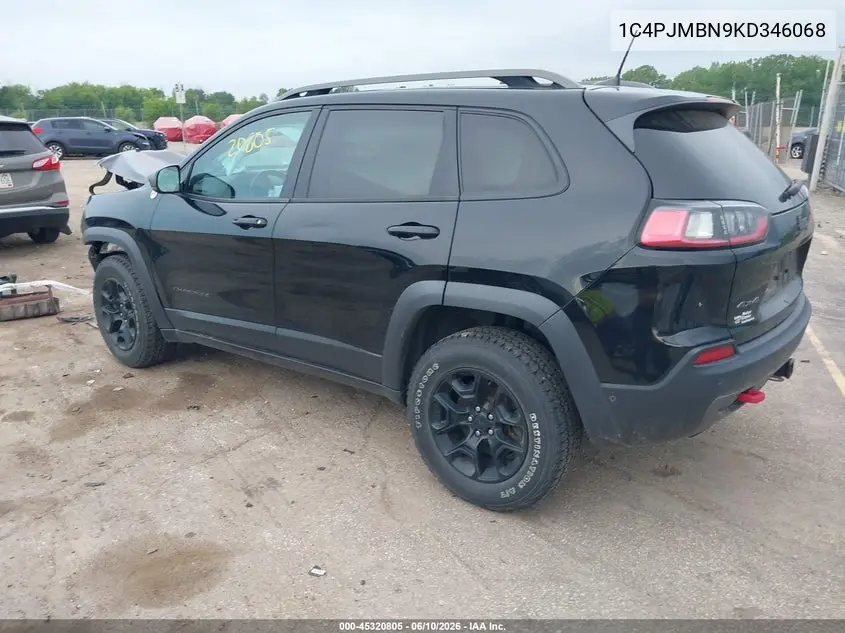 2019 Jeep Cherokee Trailhawk VIN: 1C4PJMBN9KD346068 Lot: 45320805